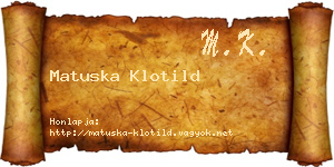 Matuska Klotild névjegykártya